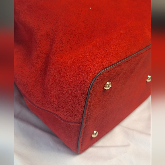 Dooney & Bourke Red Suede Satchel - Picture 5 of 13